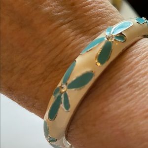 White Blue Crystal Enamel Bracelet